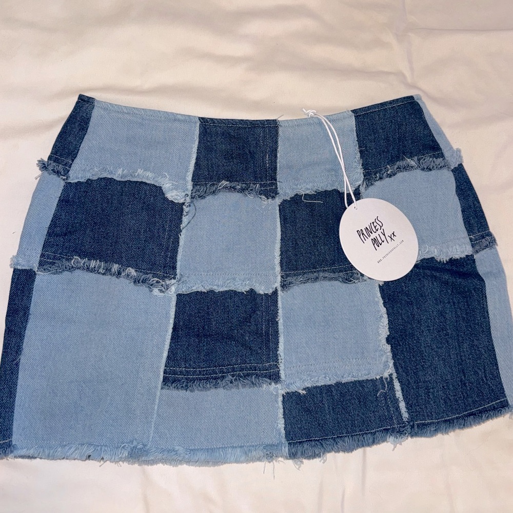 Princess Polly patch denim mini skirt size 4